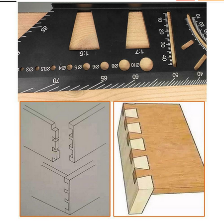 Kątownik japoński aluminiowy stolarski 3D przymiar miara miarka linijka FALON-TECH