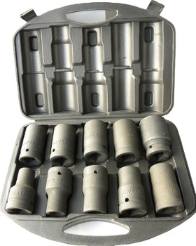 Nasadki udarowe CRV 1" 17-41 mm 10 sztuk GEKO