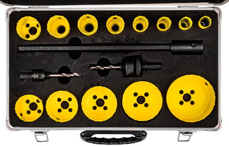 Otwornice do metalu drewna Bi-Metal 17 szt w metalowej walizce FALON-TECH