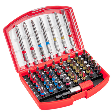 Zestaw Bitów 56 el. 1/4" - 25mm, 75mm Bity Torx Imbus MAR-POL