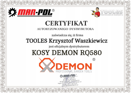 Kosa spalinowa podkaszarka składana dzielona SPLIT RQ580S + 3x olej 5.2 kM DEMON
