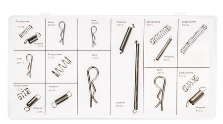 Zawleczki sprężynowe przetyczki sprężynki spinki rozginane rolnicze 175 szt FALON-TECH