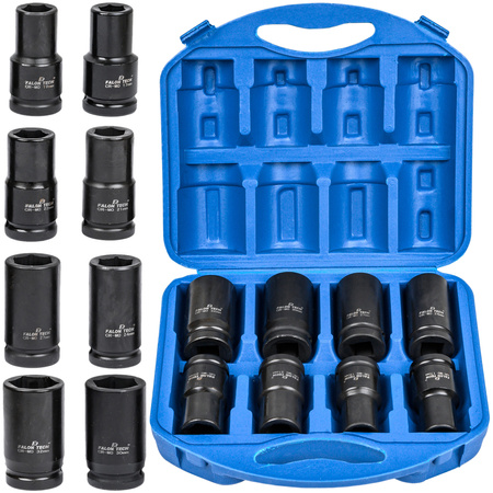 Zestaw nasadki udarowe nasadowe do klucz pneumatyczny 3/4" 17-32 mm 8 el FALON-TECH