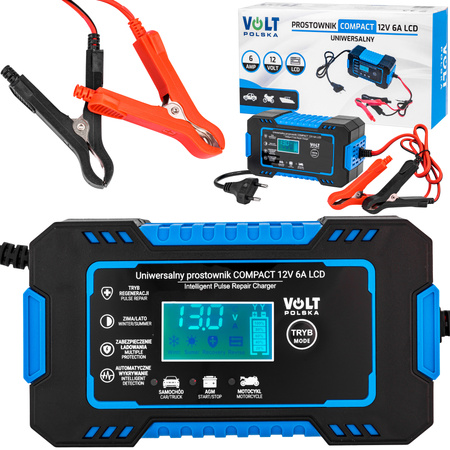 Zestaw akumulator agm opti 12v 75ah + prostownik ładowarka akumulatora lcd 12v 6a VOLT POLSKA