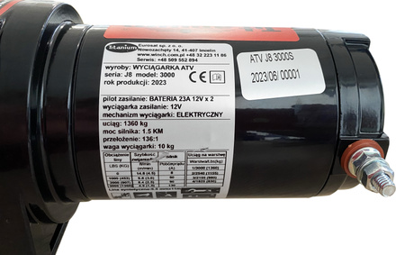 Wyciągarka wciągarka 3000lbs samochodowa 12v 1360 kg lina syntetyczna ślizg TITANIUM WINCH