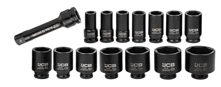 Zestaw nasadki udarowe głębokie do klucz pneumatyczny 3/4" 15el 17-65mm JCB