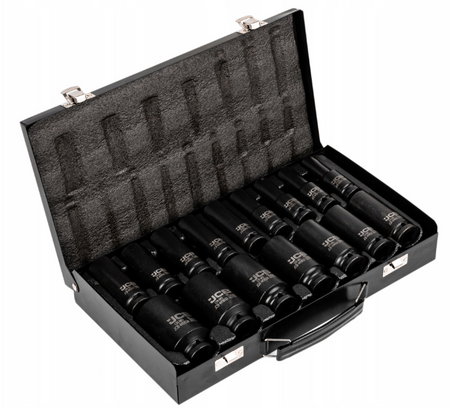 Zestaw nasadki udarowe głębokie do klucz pneumatyczne 1/2" 10-36mm 16el JCB