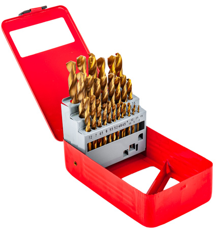 Zestaw wierteł tytanowych do metalu (wiertła) 29 sztuk SILVER