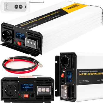 Przetwornica prądu napięcia czysty sinus 12v 230v 3000/6000w MAXX 4SUN