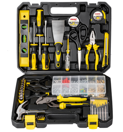 Zestaw narzędziowy klucze nasadowe wkrętaki bity nasadki walizka 650 elem. WMC