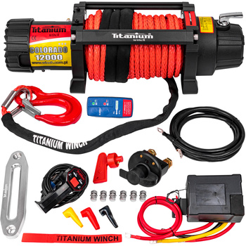 Wyciągarka elektryczna z liną syntetyczną 12000 lbs colorado  TITANIUM WINCH