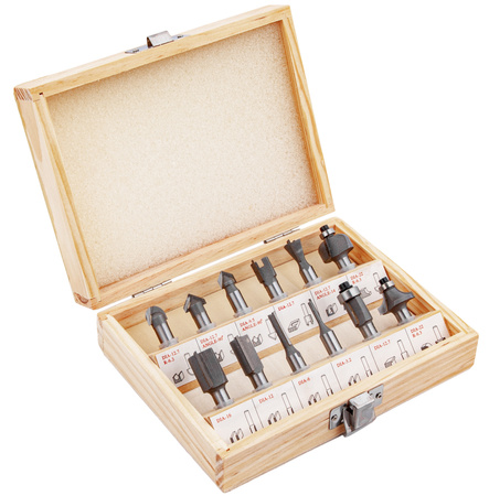 Zestaw frezów łożyskowanych do drewna frezy trzpieniowe kształtowe 12el SILVER