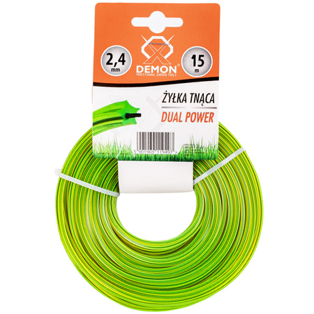 Żyłka tnąca do kosy i podkaszarki wzmocniona drutem 2.4mm 15m