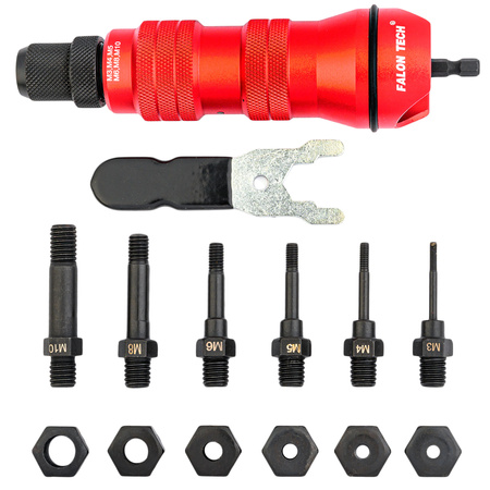 Nitownica adapter na wkrętarkę do nitonakrętek M3-M10 wkrętaki zakrętarka FALON-TECH