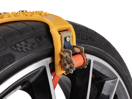 Łańcuchy śniegowe na koła zimowe nakładki antypoślizgowe szybki montaż GEKO