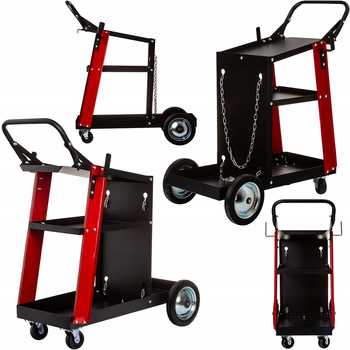 Wózek spawalniczy na kołach 3 półki 60kg do przewozu spawarki butli migomat MAR-POL