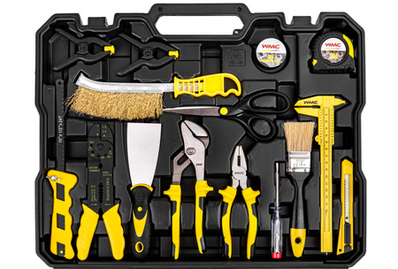 Zestaw narzędziowy klucze nasadowe wkrętaki bity 1001 el WMC