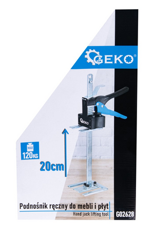 Podnośnik lewarek ręczny do ciężkich mebli drzwi płyt gipsowych okien 120 kg GEKO