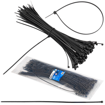 Opaski zaciskowe kablowe 300x3.6mm czarne 100el GEKO