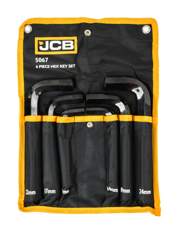 Zestaw klucze imbusowe wkrętaki imbusy krótkie CRV płachta 6 el 12-24 mm JCB