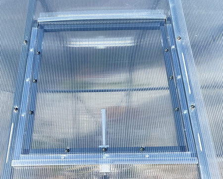 Okno do szklarni ogrodowej z autometem antracyt premium aluminiowe PTF