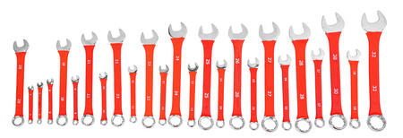 Klucze płasko oczkowe płaskie gumowane zestaw płachta 6-32 mm 25el MASTIFF