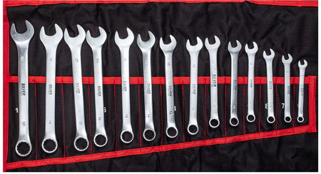 Klucze płasko oczkowe torx wygięte typ c półotwarte 47 sztuk płachta SILVER