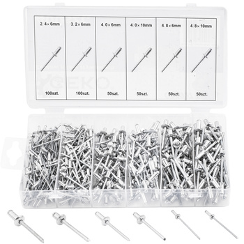 Zestaw nitów nity aluminiowe zrywalne nit do nitownica ręczna 400szt GEKO