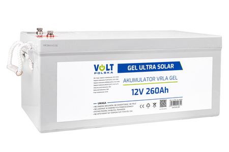 Akumulator żelowy głębokiego rozładowania 12V 260Ah GEL ULTRA SOLAR VOLT POLSKA