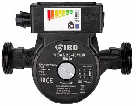 Pompa cyrkulacyjna obiegowa do pieca C.O. BETA NOVA 25-40/180 IBO POMPY