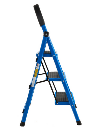 Drabina rozkładana trzystopniowa drabinka podest składana wzmacniania 117 cm GEKO