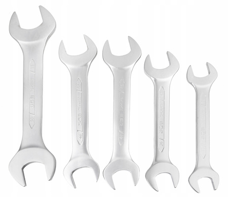 Klucze płasko oczkowe dwustronne zestaw płachta satyna Cr-V 5el 32-55mm JCB