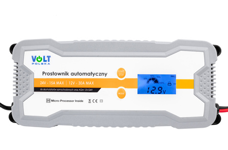 Prostownik elektroniczny automatyczny ładowarka 12V 24V 30A LCD VOLT POLSKA