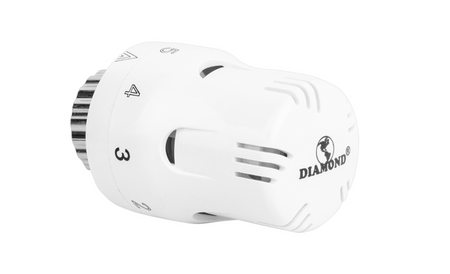 Zestaw termostatyczny prosty 1/2 głowica + zawory Diamond