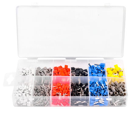 Tulejki izolowane końcówki do zarabiania konektorów kablowe 750 szt FALON-TECH