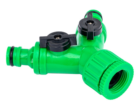 Trójnik z dwoma zaworami GW 3/4" z redukcją na 1/2" do nawadniania VOLT POLSKA