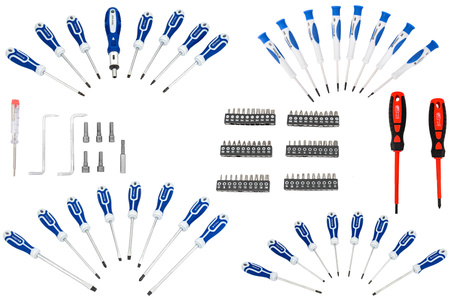 Zestaw śrubokrętów wkrętaków bity klucze nasadki imbusy torx z magnesem 100el FALON-TECH