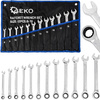 Klucze płasko oczkowe z grzechotką zestaw 8-19mm 12EL Geko