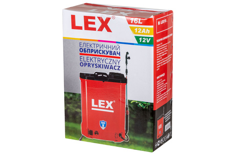 Opryskiwacz Ciśnieniowy Plecakowy Akumulatorowy 16L 12V (5 dysz) LEX