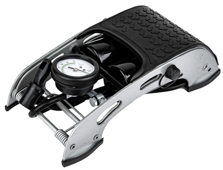 Pompka nożna dwutłokowa z manometrem + adaptery MAR-POL