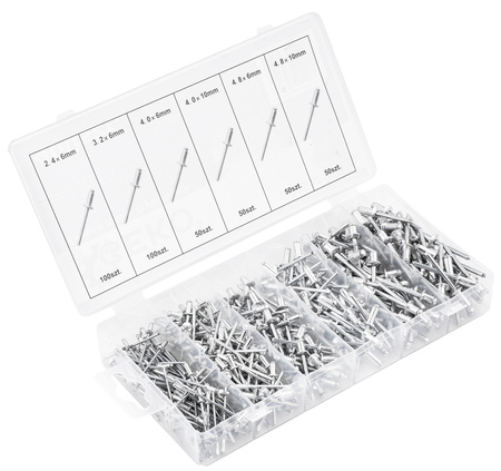 Zestaw nitów nity aluminiowe zrywalne nit do nitownica ręczna 400szt FALON-TECH