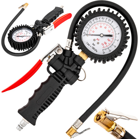 Pistolet do pompowania kół z manometrem 12 bar FALON-TECH