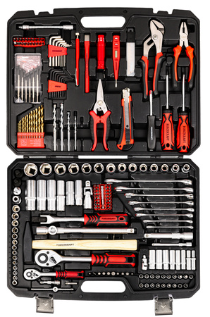 Zestaw narzędziowy kluczy nasadowych klucze płaskie torx nasadki 216el FORCEKRAFT