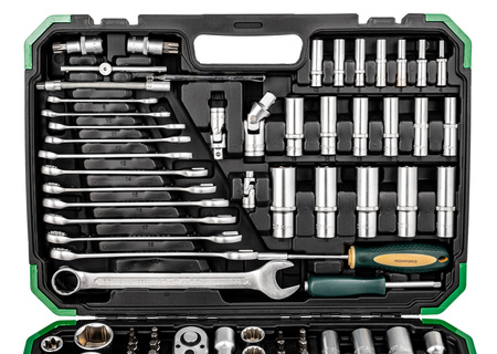 Zestaw narzędziowy warsztatowy klucze nasadowe nasadki płaskie torx 216 + 6el ROCKFORCE