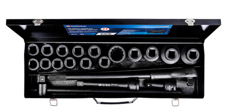 Klucze nasadowe nasadki udarowe grzechotka zestaw 3/4" 21el 17-50 mm walizka FORSAGE