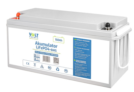 Akumulator LiFePo4 BMS 150Ah 25,6V 150A bezobsługowy do łodzi kampera VOLT POLSKA