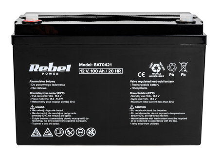 Akumulator bezobsługowy żelowy do ups 12V 100Ah REBEL POWER