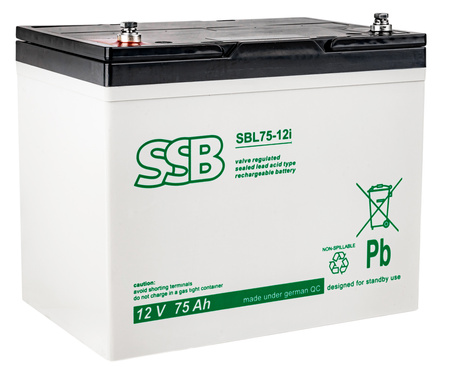 Akumulator bateria AGM SSB SBL 12V 75Ah Do wózka inwalidzkiego
