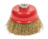 Szczotka druciana doczołowa drut mosiądz M14 75mm SILVER