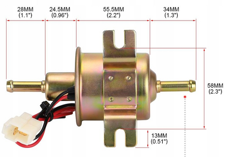 Pompka pompa elektryczna przepływowa do paliwa olej uniwersalna HEP-02A 12V FALON-TECH